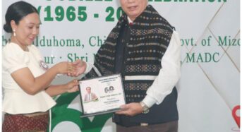 Puhpa Lalduhoma, Chief Minister, Gov’t of Mizoram ta MSO Gen. HQ, Siaha Diamond Jubilee Celebration 2025 Programme hmâkhei